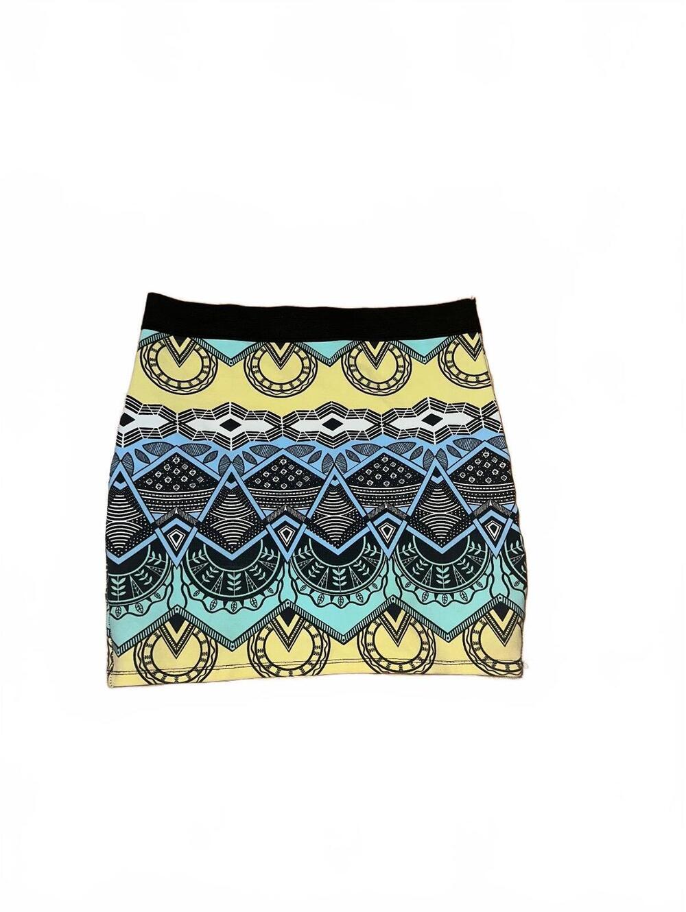 Zara Patterned Mini Skirt with Elastic Waistband